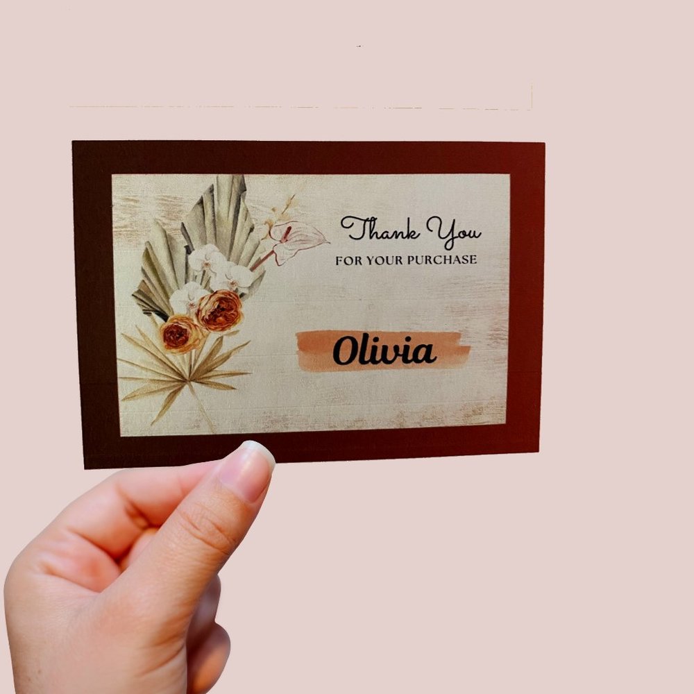 New Floral Thank You Card For Online Boutique
